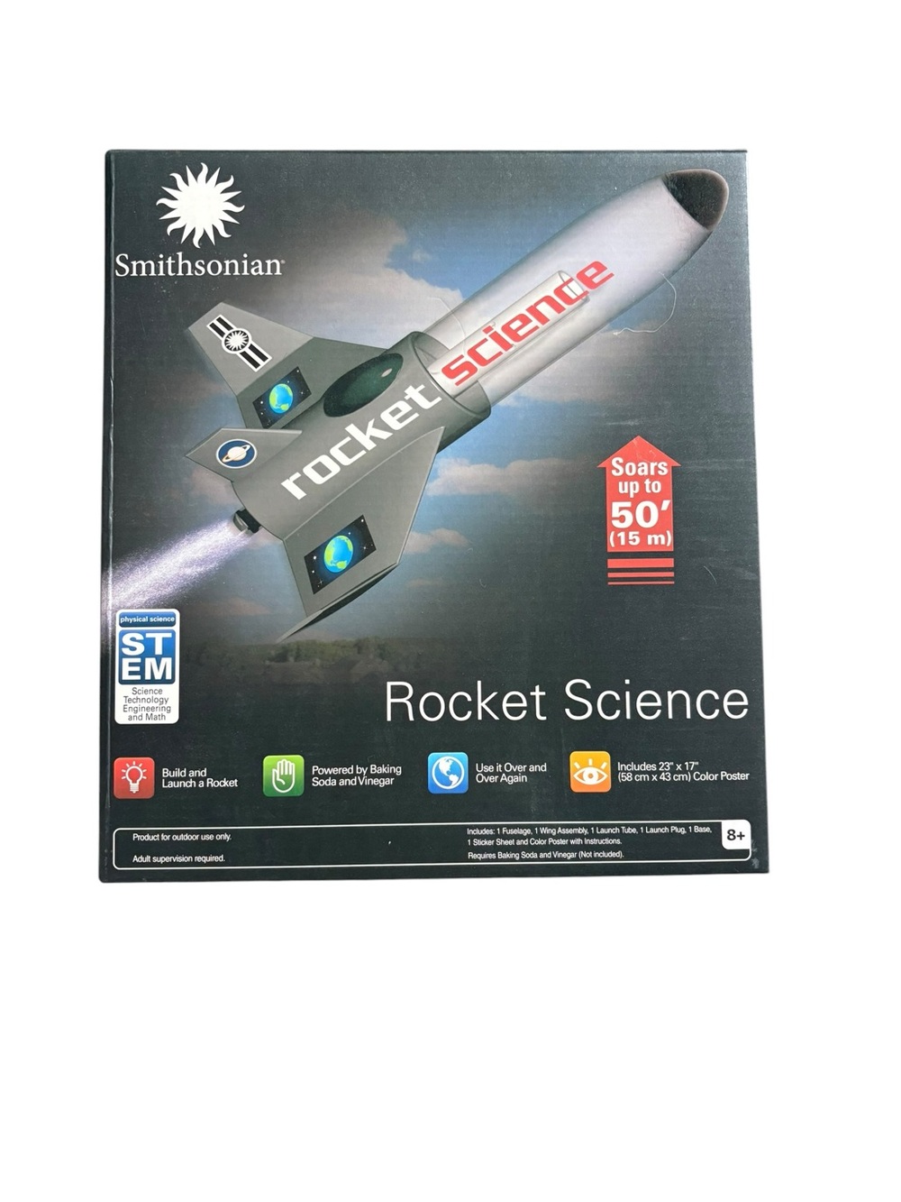 Smithsonian Rocket Science STEM Kit - Gray and Silver Rocket